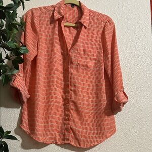 The Limited Orange Button-Up Blouse